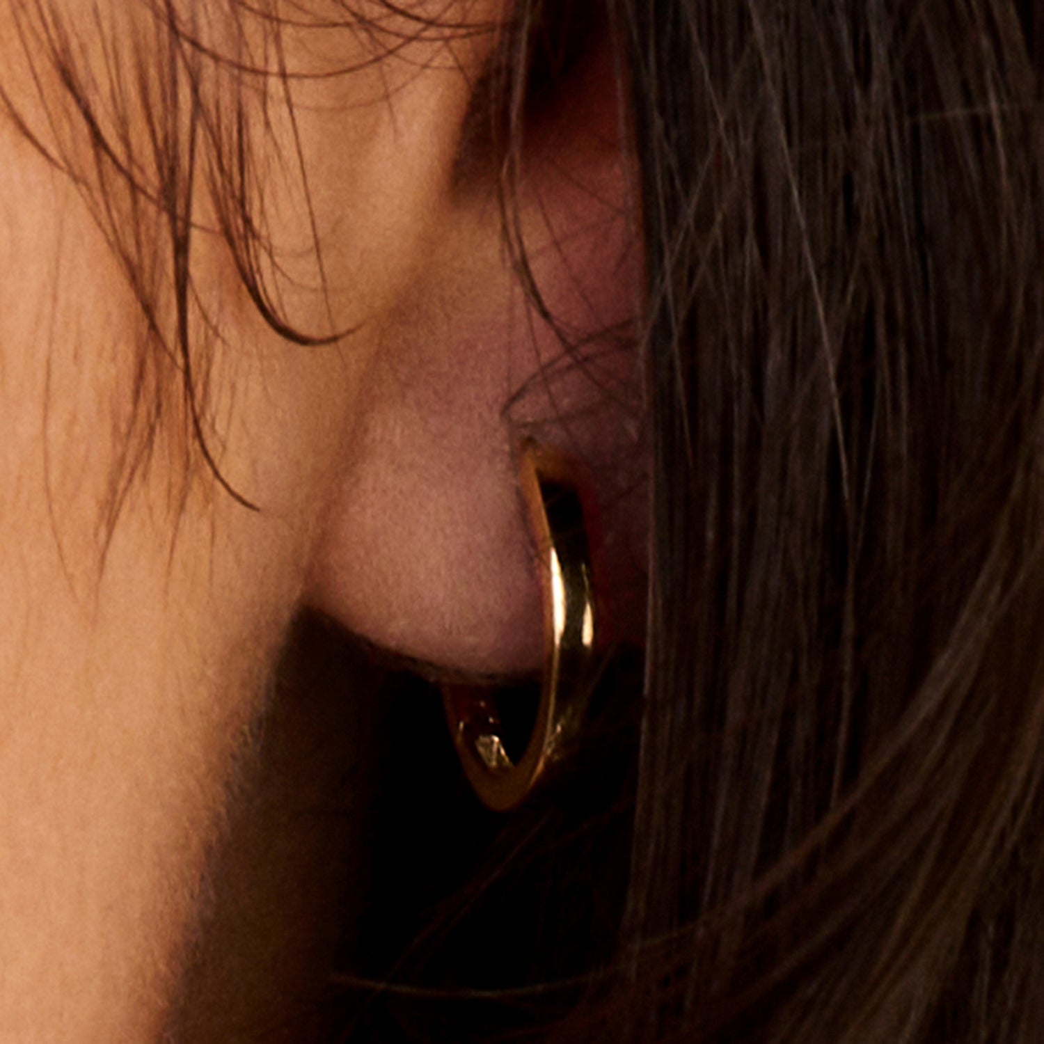 Créoles plates 14 mm en or 14 carats