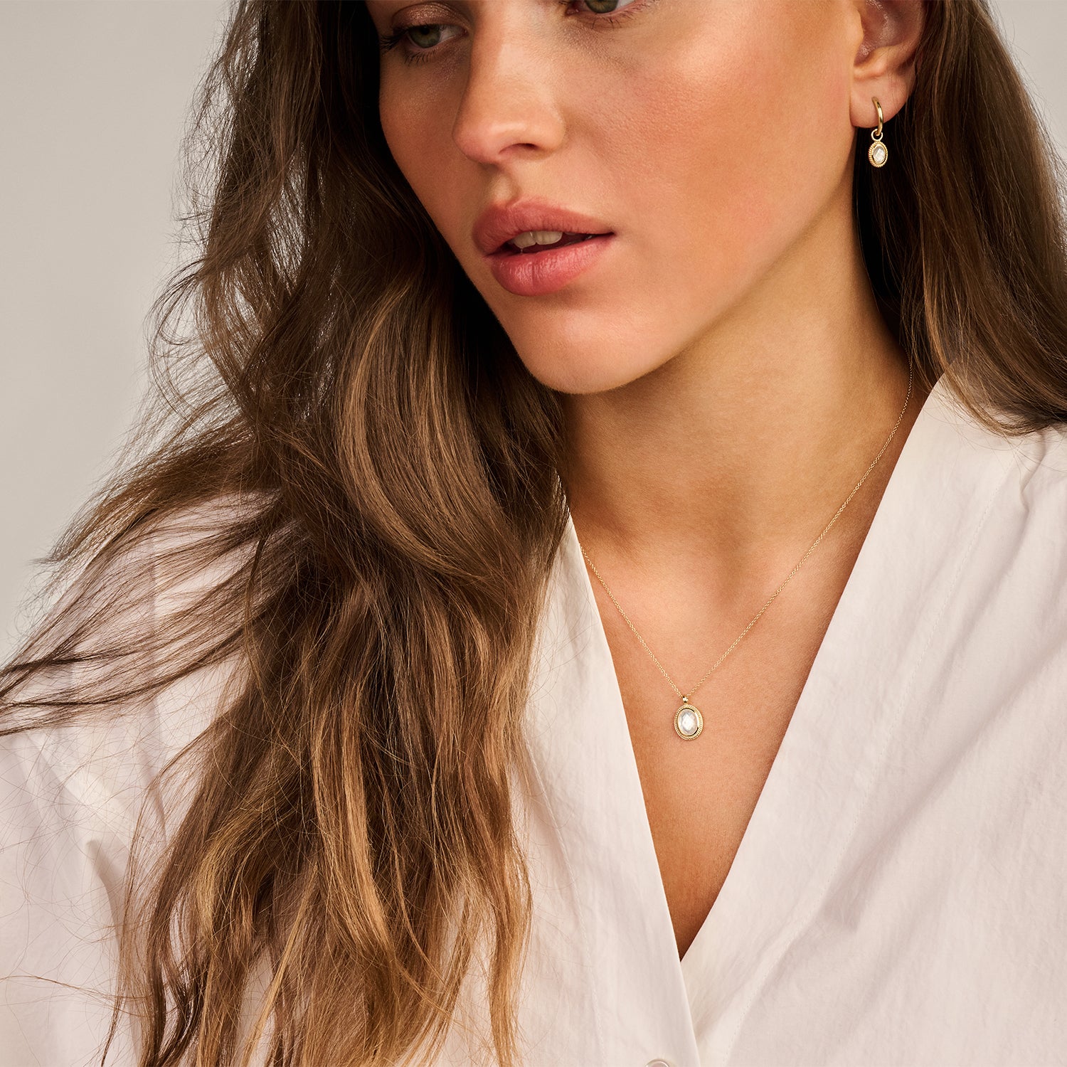 Ketting met Hanger Parelmoer 14k goud