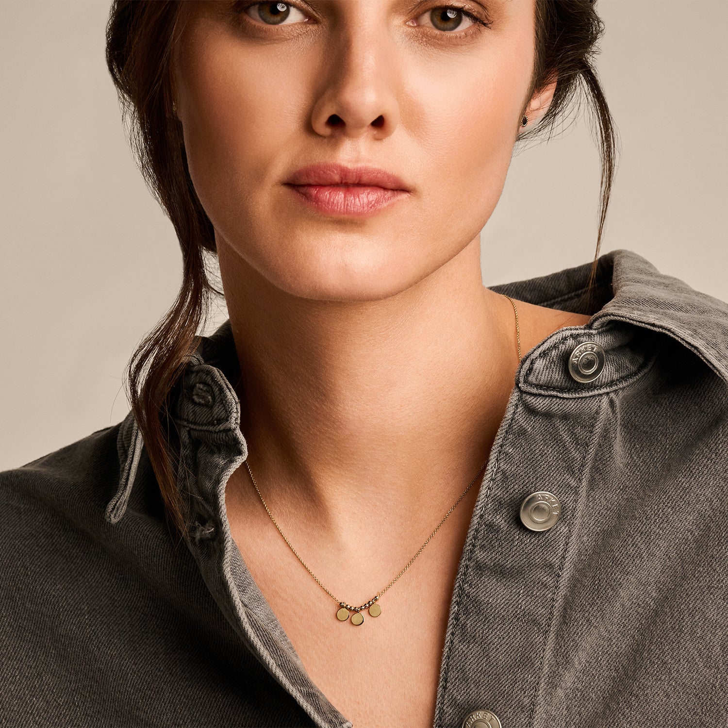 Ketting met bolletjes en plaatjes 14k goud