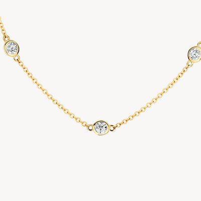 Necklace 3172YZI - 14k Yellow gold with Zirconia