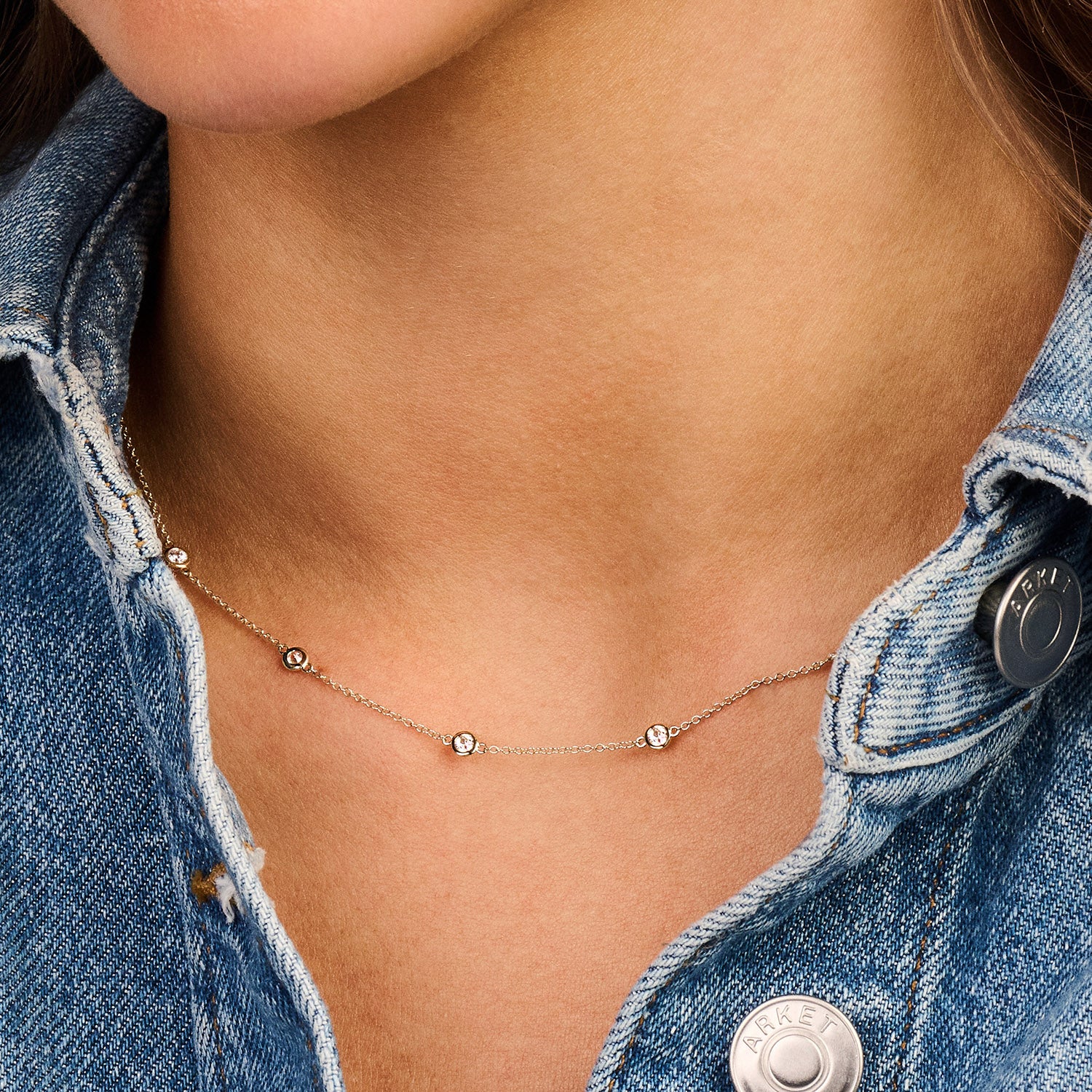 Ketting met Gladomzette Zirkonia 14k goud