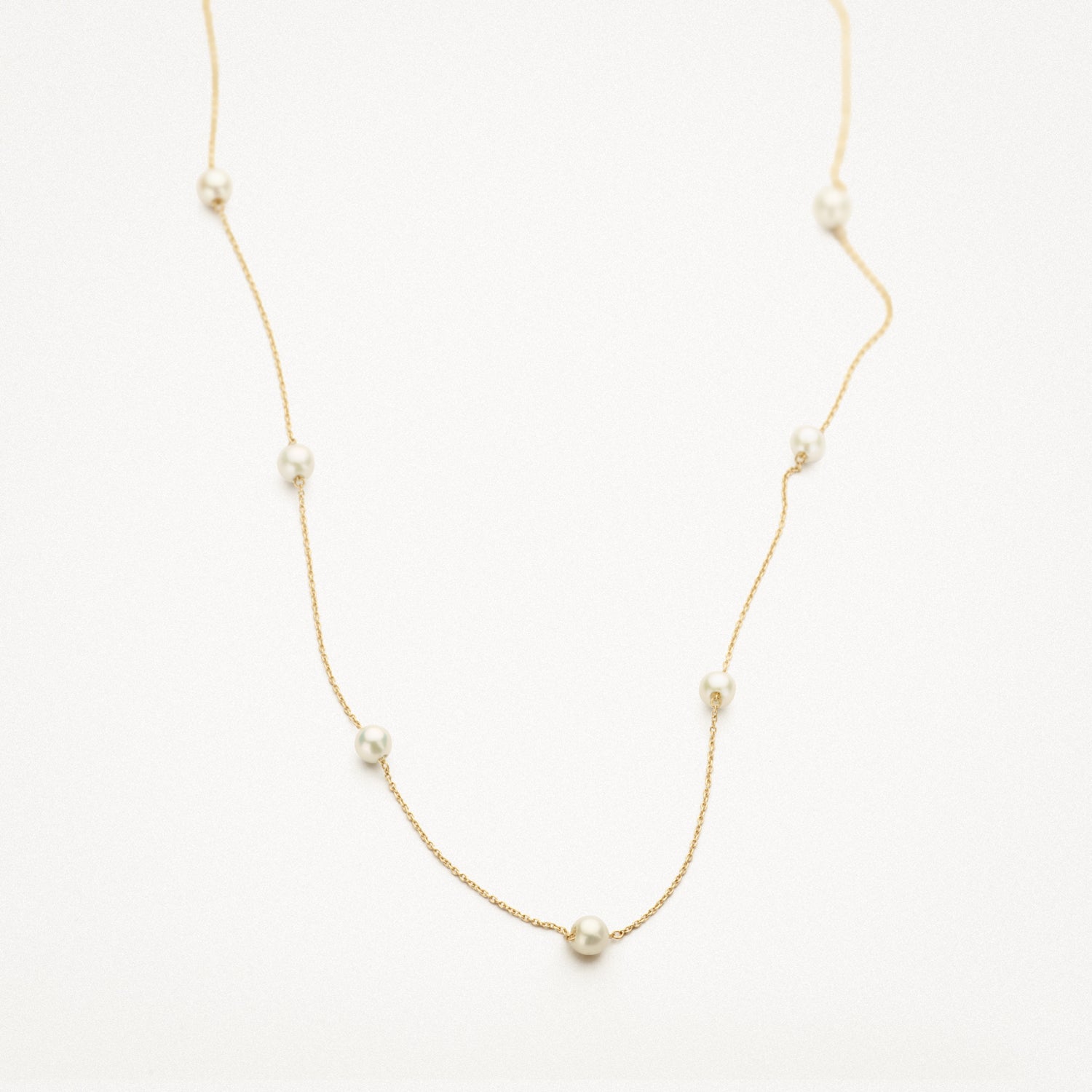 Ketting met 7 Parels 14k goud