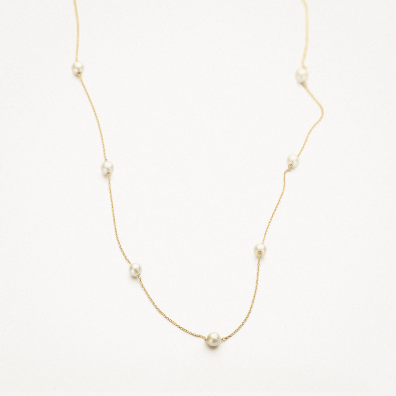 Collier 3185YPW - 14k or jaune avec des perles