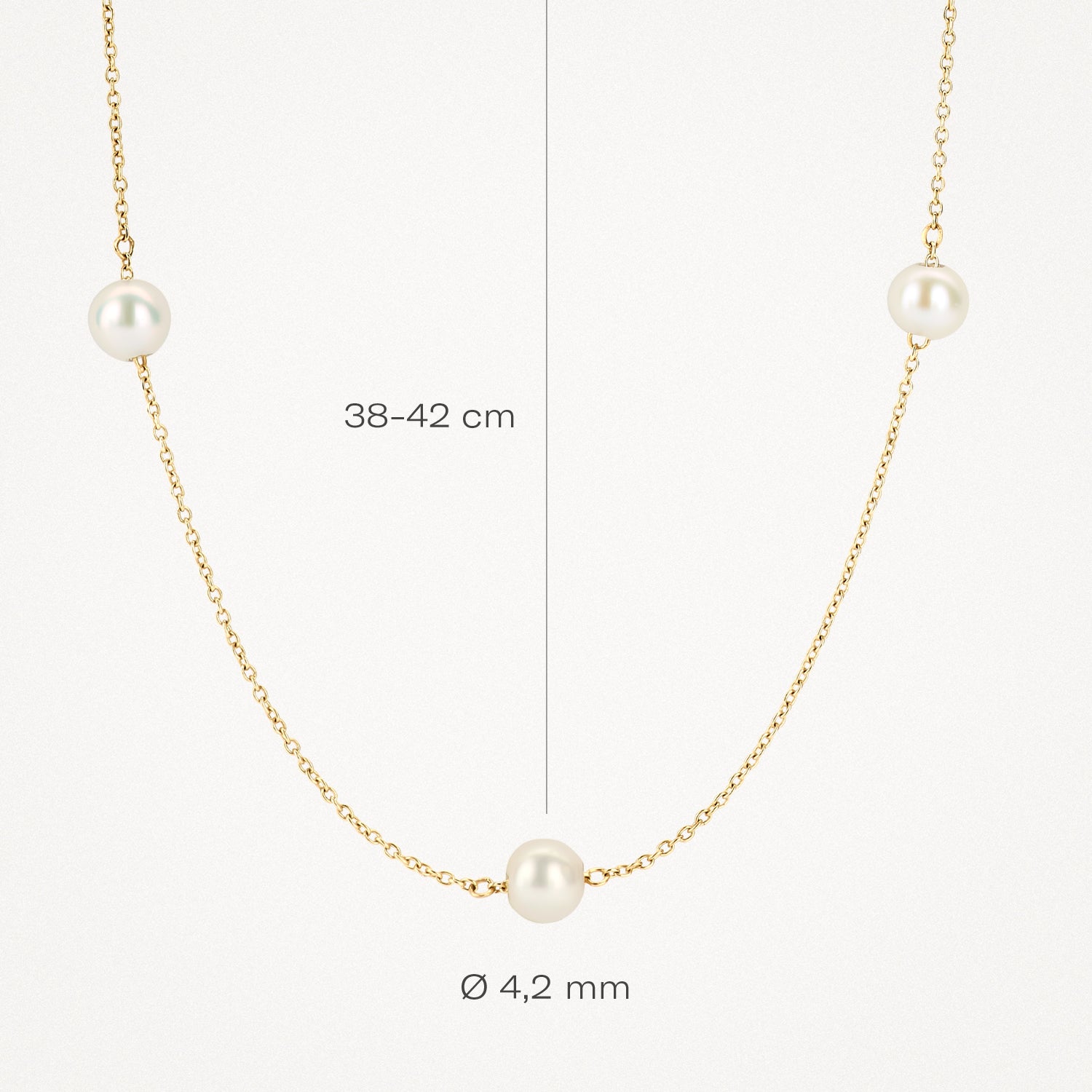 Collier 3185YPW - 14k or jaune avec des perles