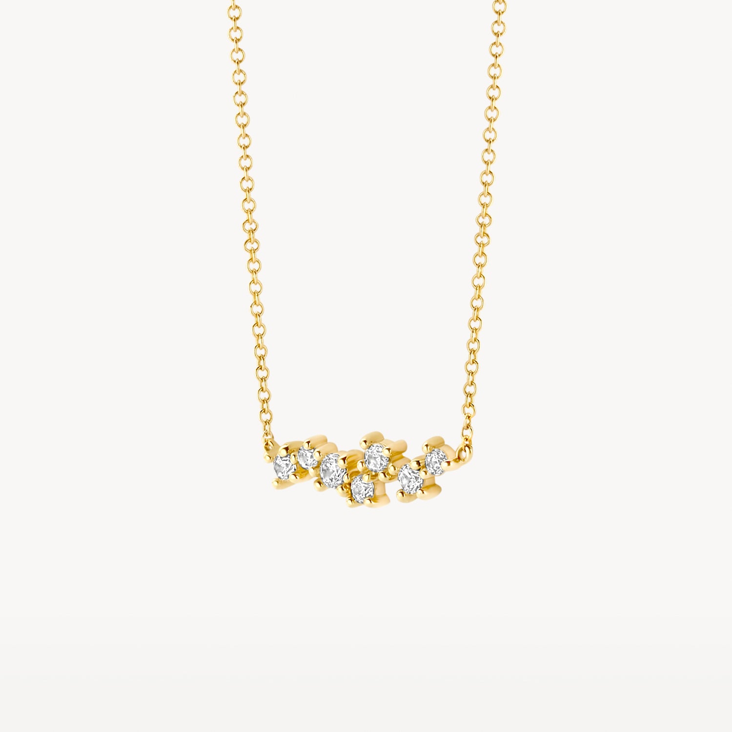 Ketting met hanger met meerdere Zirkonia's 14k goud