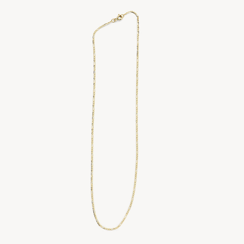 Slanke ketting van 14k goud met fijne schakel, lichte glans.