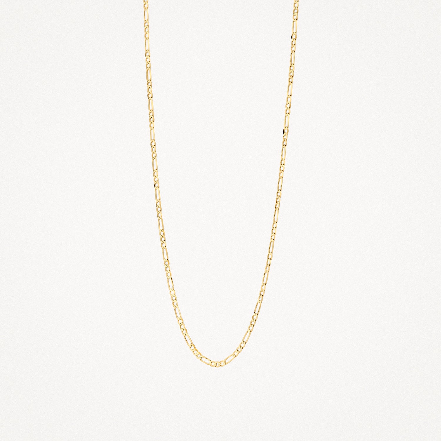 Fijne schakelketting van 14k goud met subtiele glans en verfijnd ontwerp.