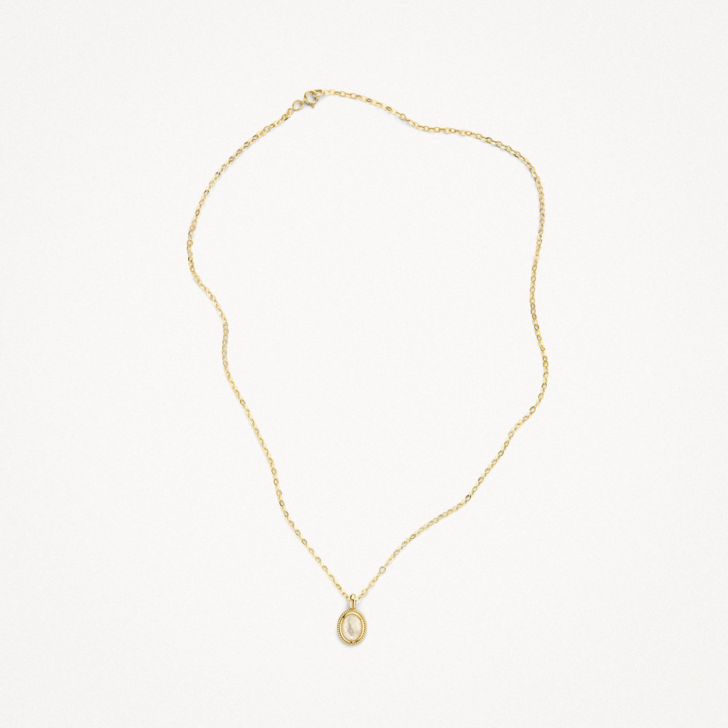 Pendant 6097YMQ - 14k gold with Mother-of-pearl and Rock crystal