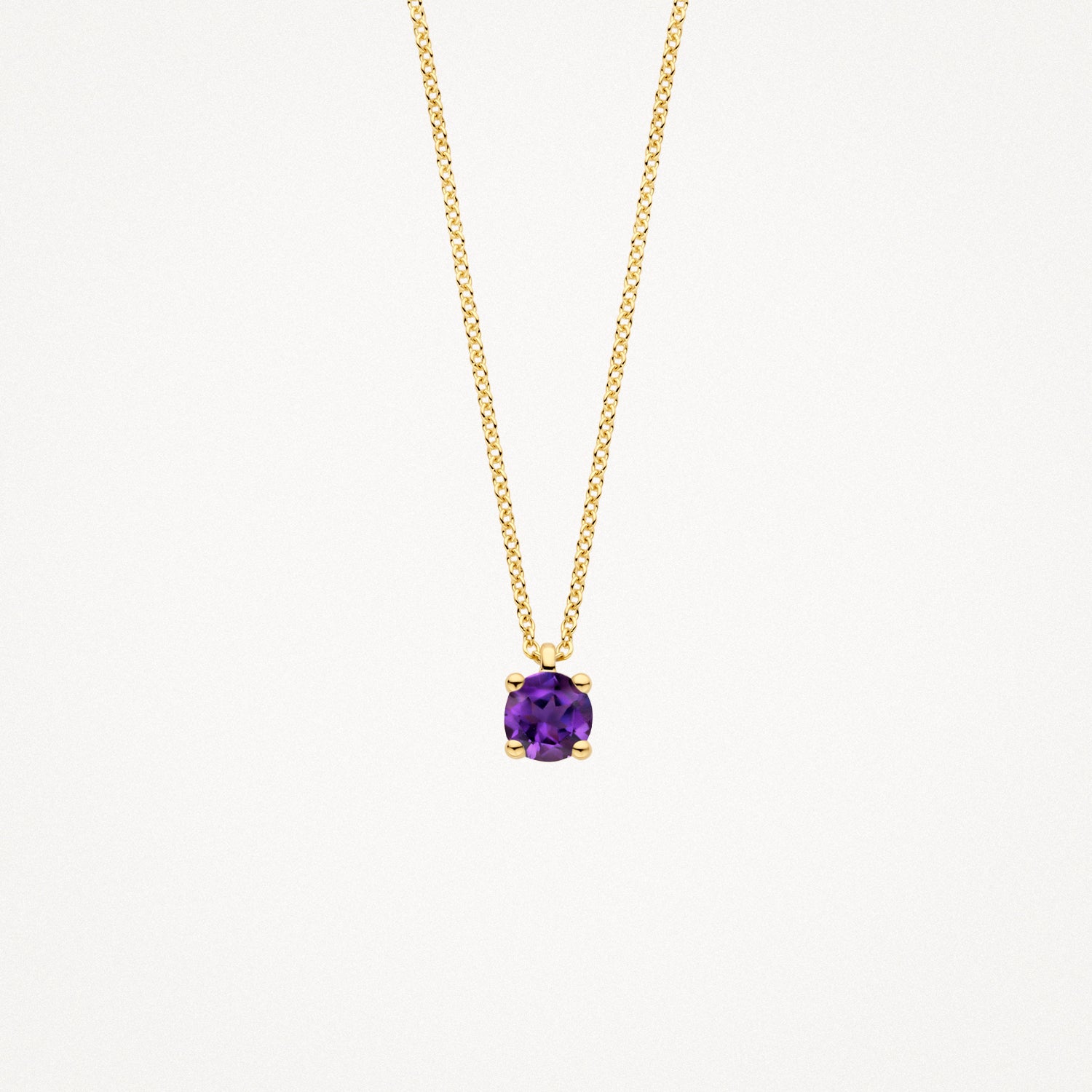 Collier (Februari) 3200YAM - 14k Geel Goud met Amethyst