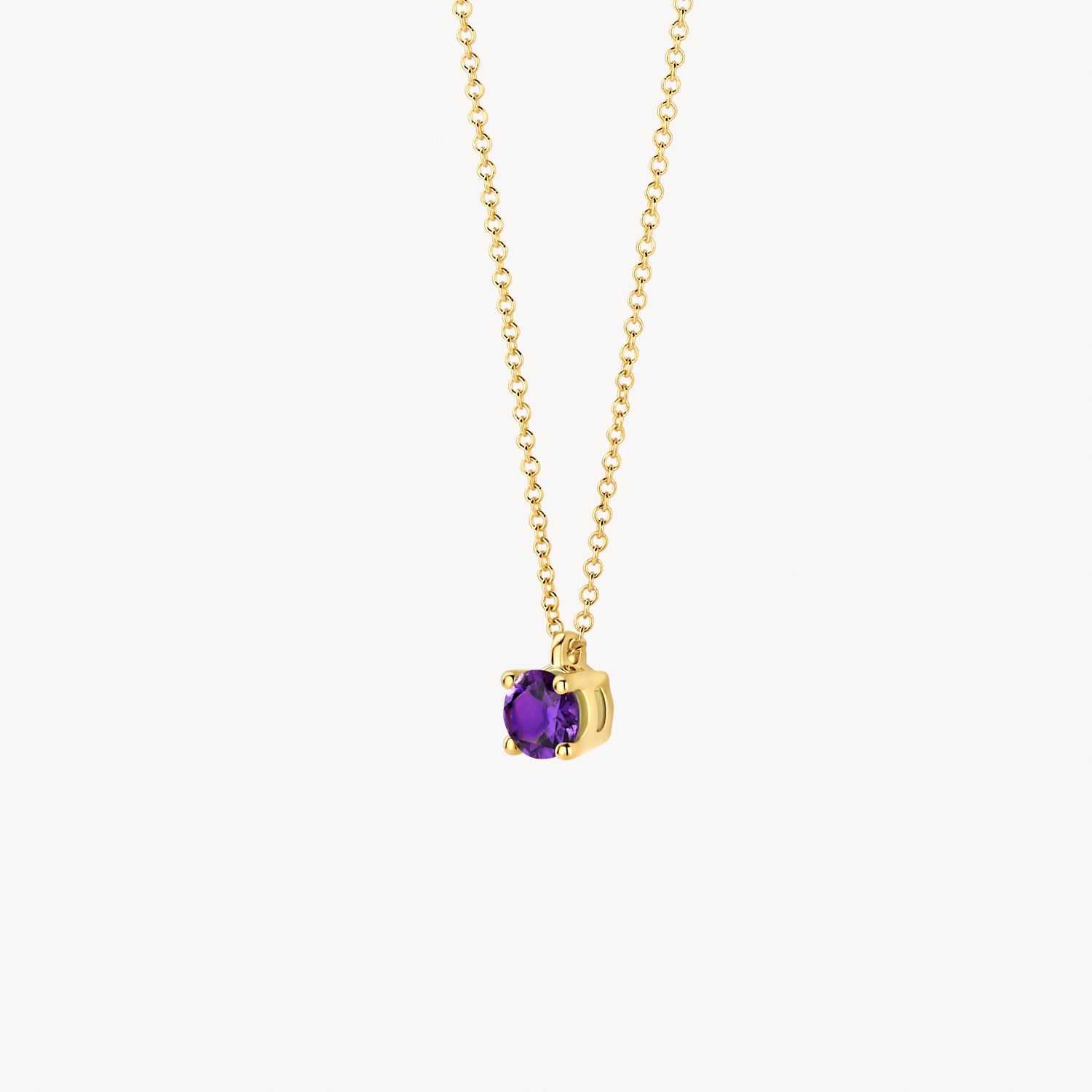 Necklace (February) 3200YAM - 14k Yellow gold with Amethyst