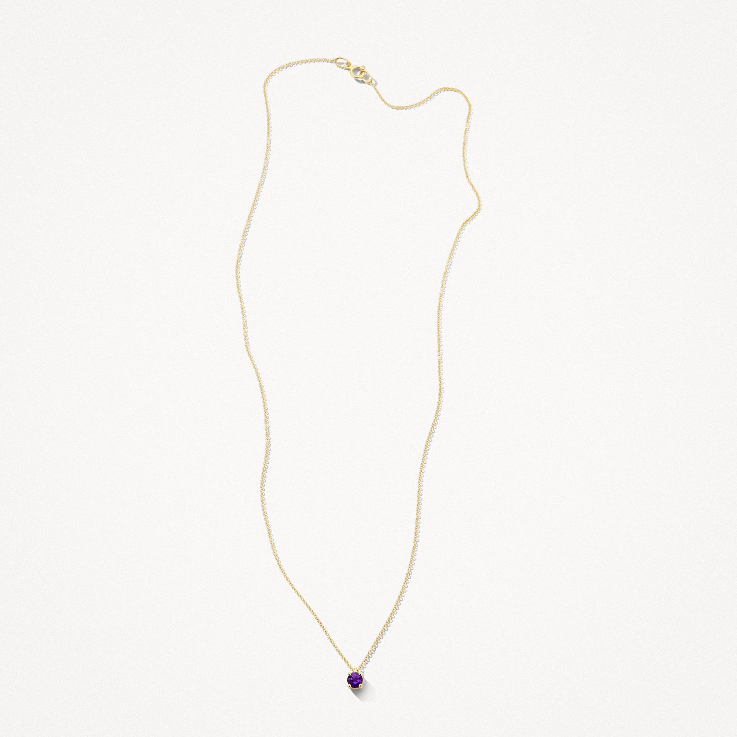 Collier (Februari) 3200YAM - 14k Geel Goud met Amethyst