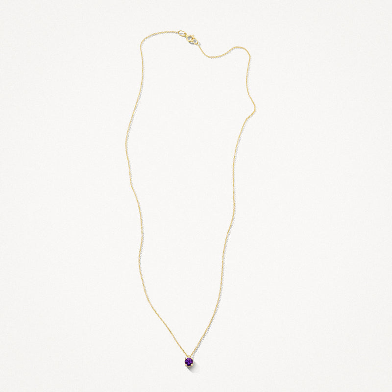 Collier (Februari) 3200YAM - 14k Geel Goud met Amethyst