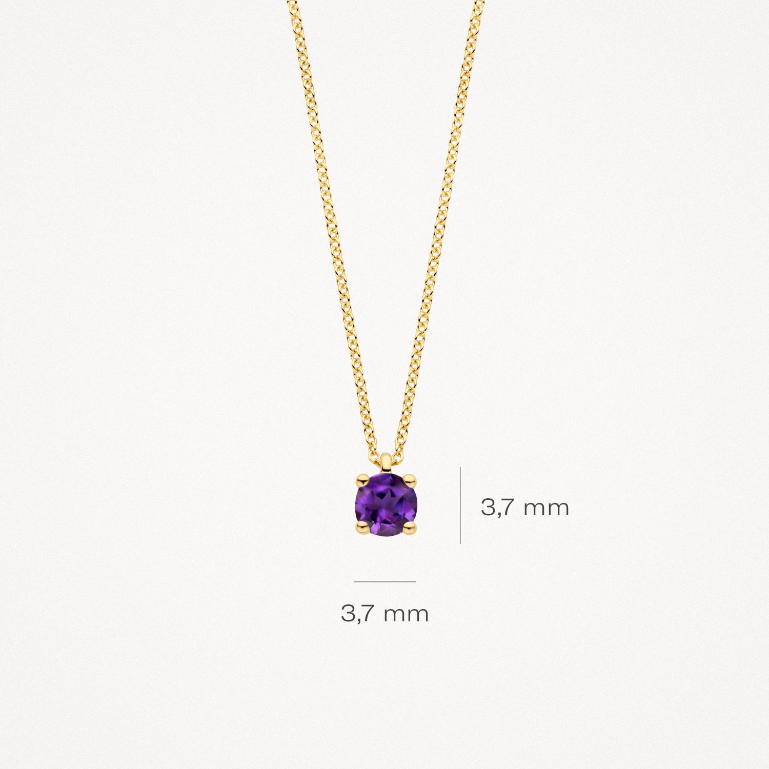 Necklace (February) 3200YAM - 14k Yellow gold with Amethyst