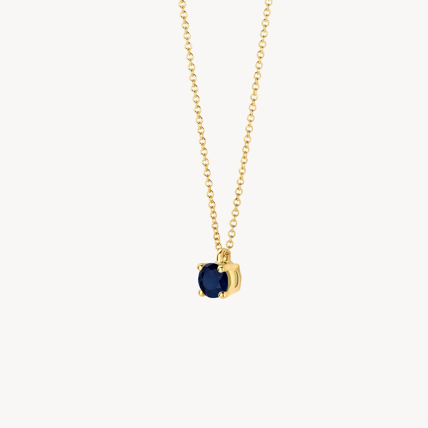 Collier (Septembre) 3200YBS - Or jaune 14k avec saphir bleu