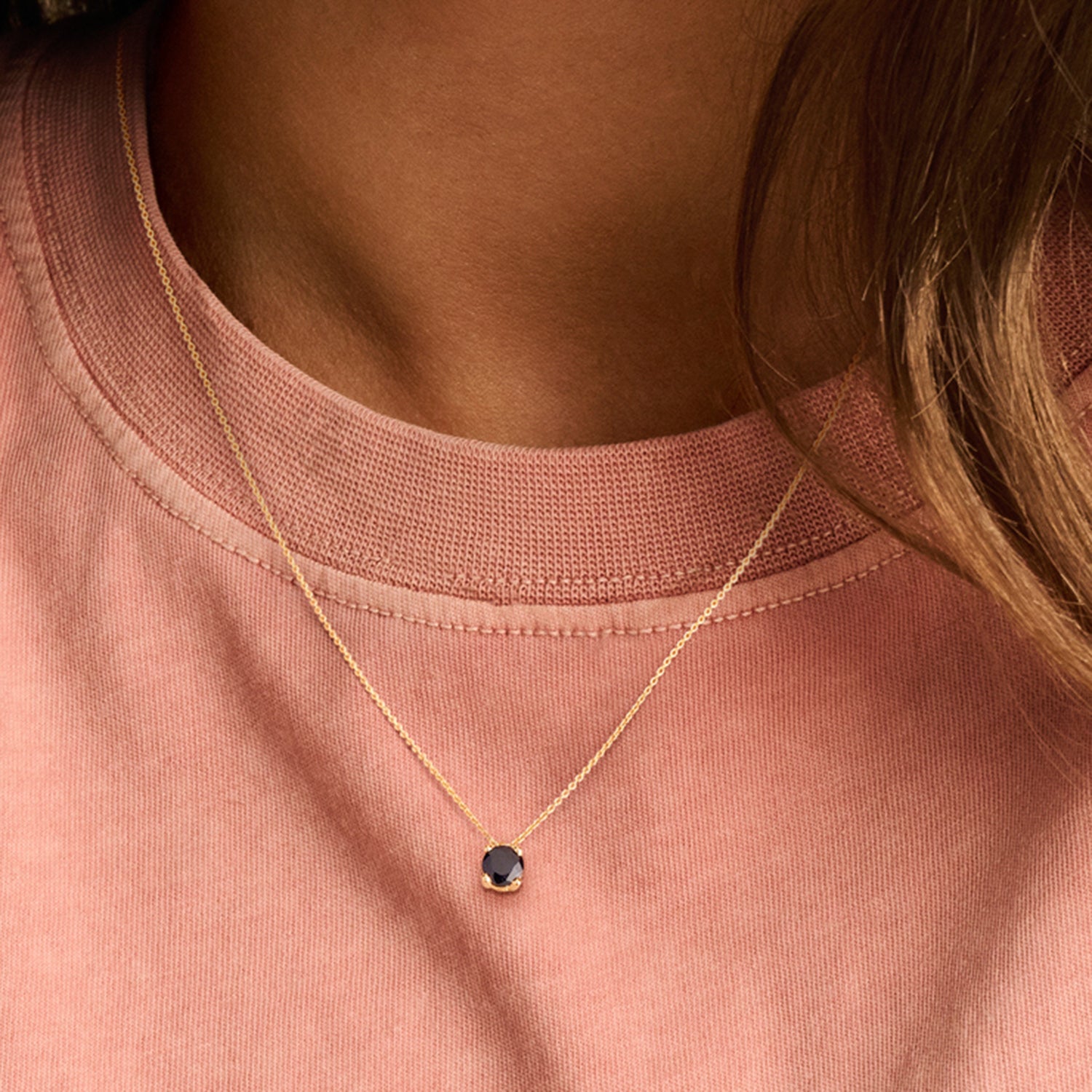 Ketting met Hanger Blauwe Saffier 14k goud