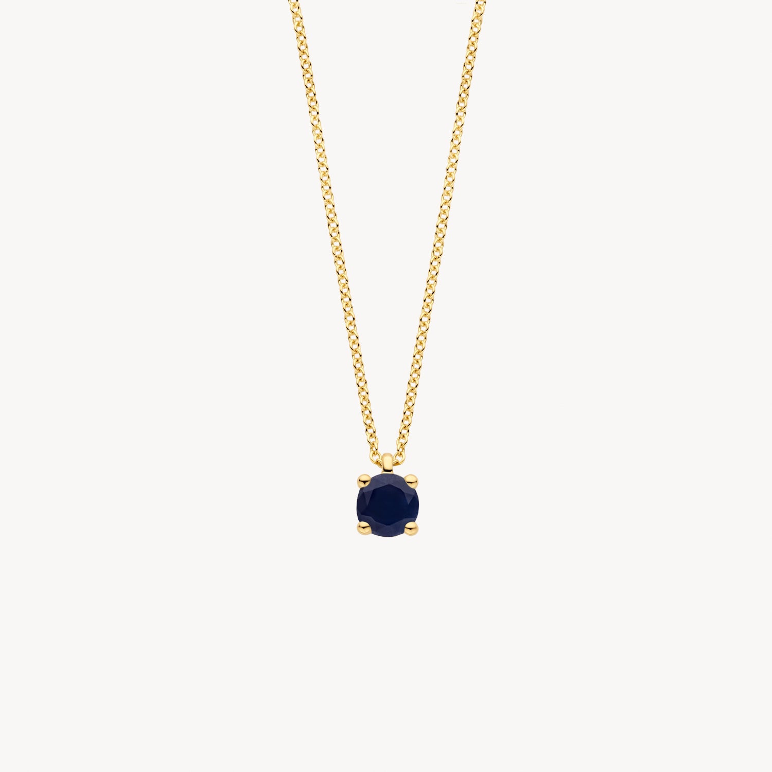 Ketting met Hanger Blauwe Saffier 14k goud