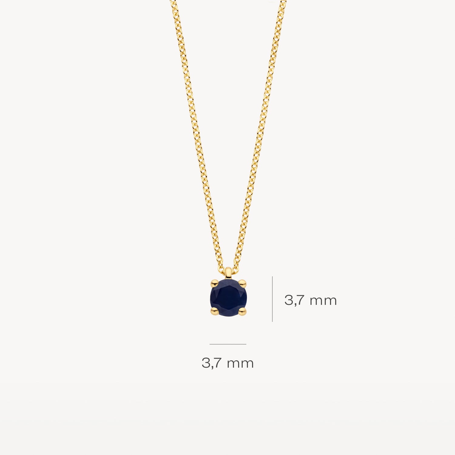 Collier (September) 3200YBS - 14k Geel Goud met Blauwe Saffier