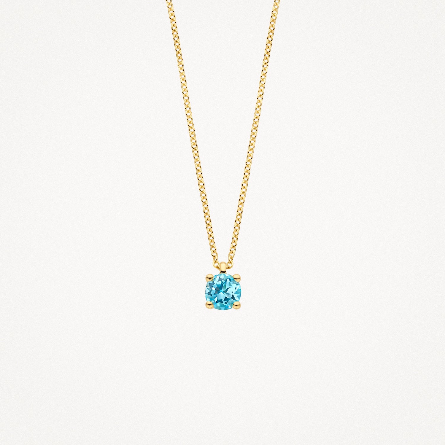 Ketting met Hanger Blauwe Topaas 14k goud