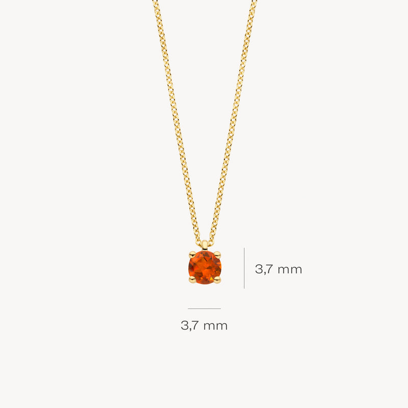 Collier (November) 3200YCI - 14k Geel Goud met Madera Citrien