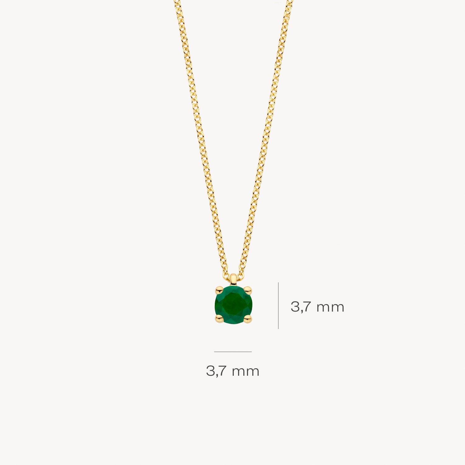 Collier (Mei) 3200YEM - 14k Geel Goud met Smaragd