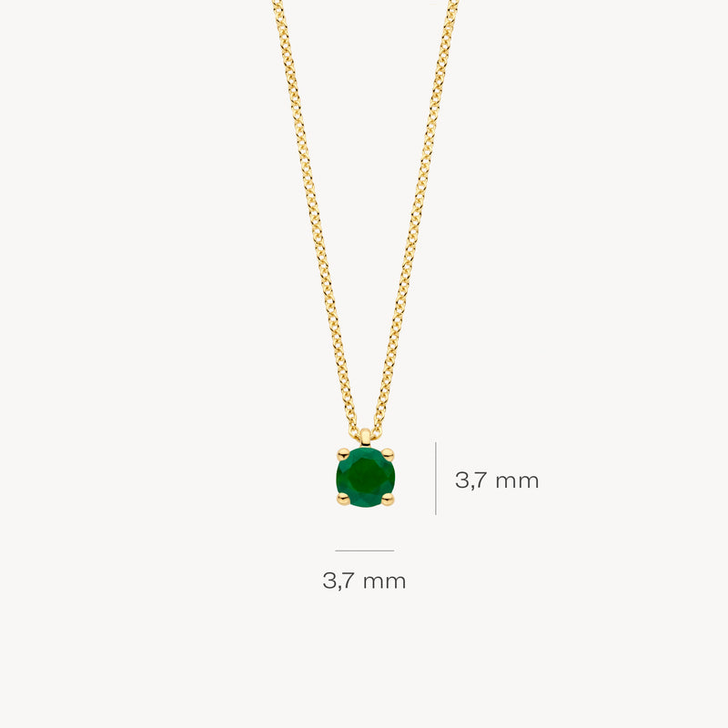 Collier (Mai) 3200YEM - Or jaune 14k avec émeraude