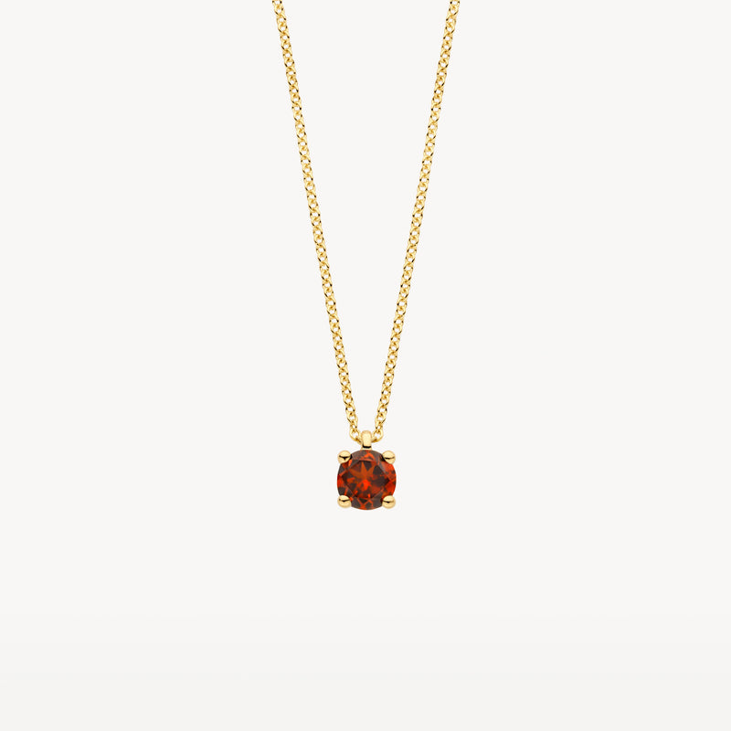 Necklace (January) 3200YGA - 14k Yellow gold with garnet