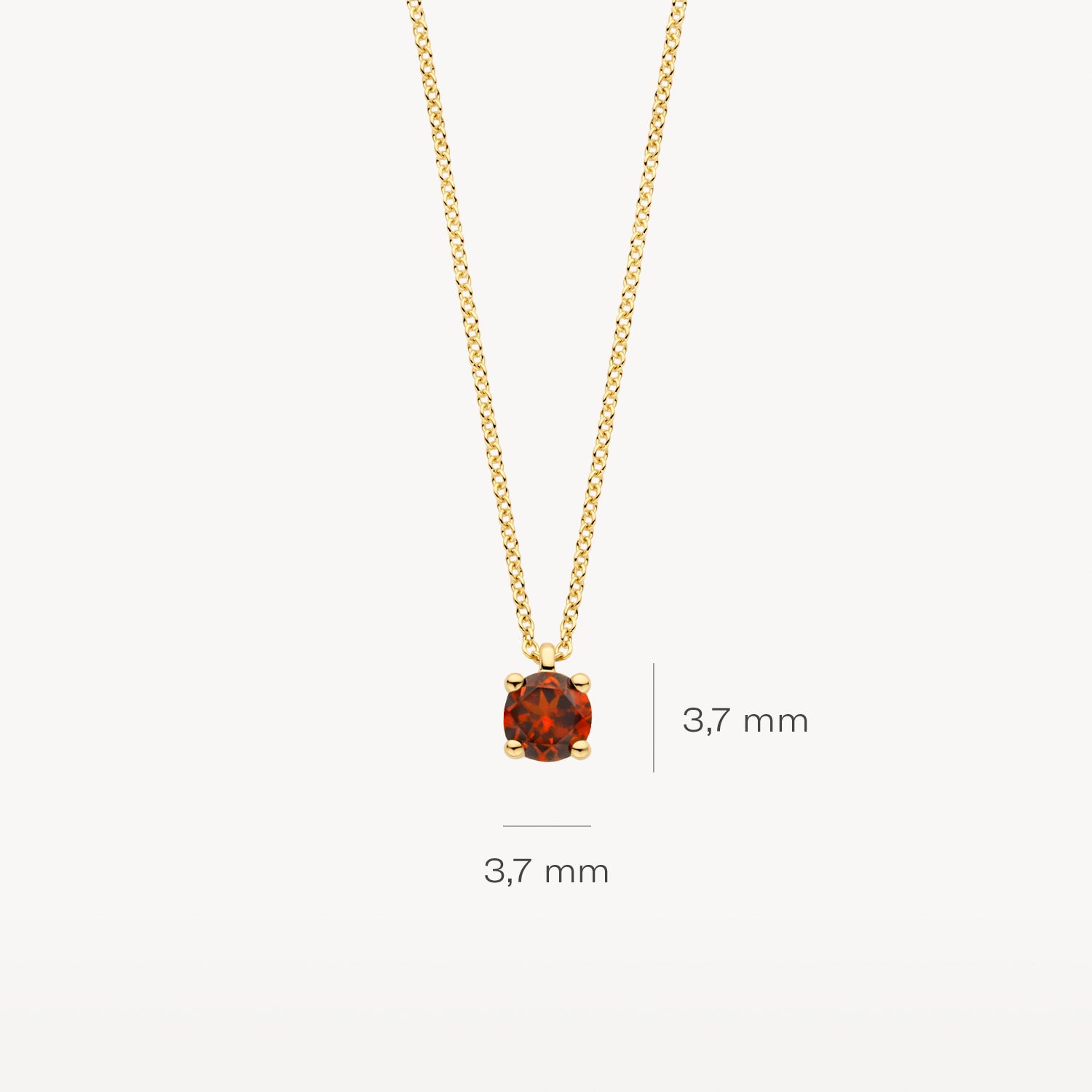 Necklace 3200YGA - 14k Yellow gold with garnet