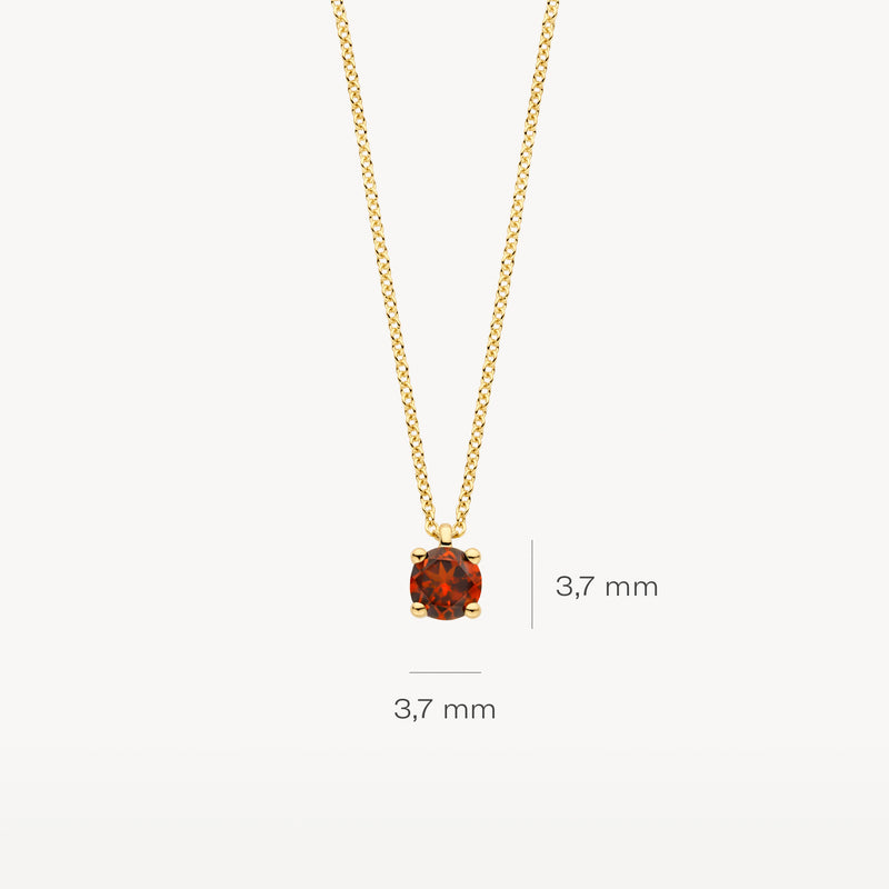 Necklace (January) 3200YGA - 14k Yellow gold with garnet