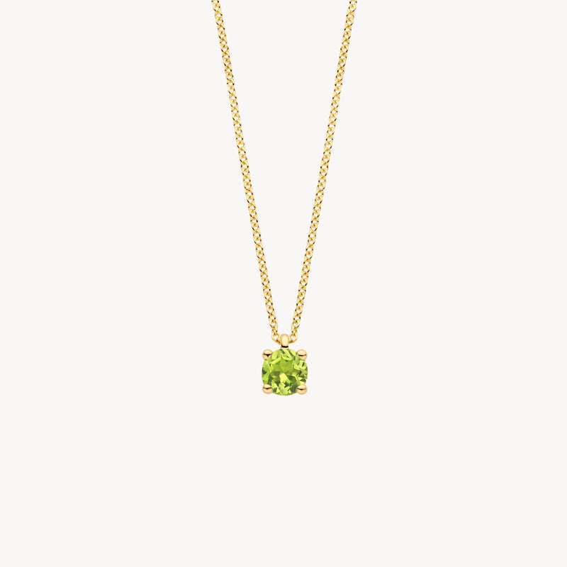 Necklace (August) 3200YGP - 14k Yellow gold with Peridot