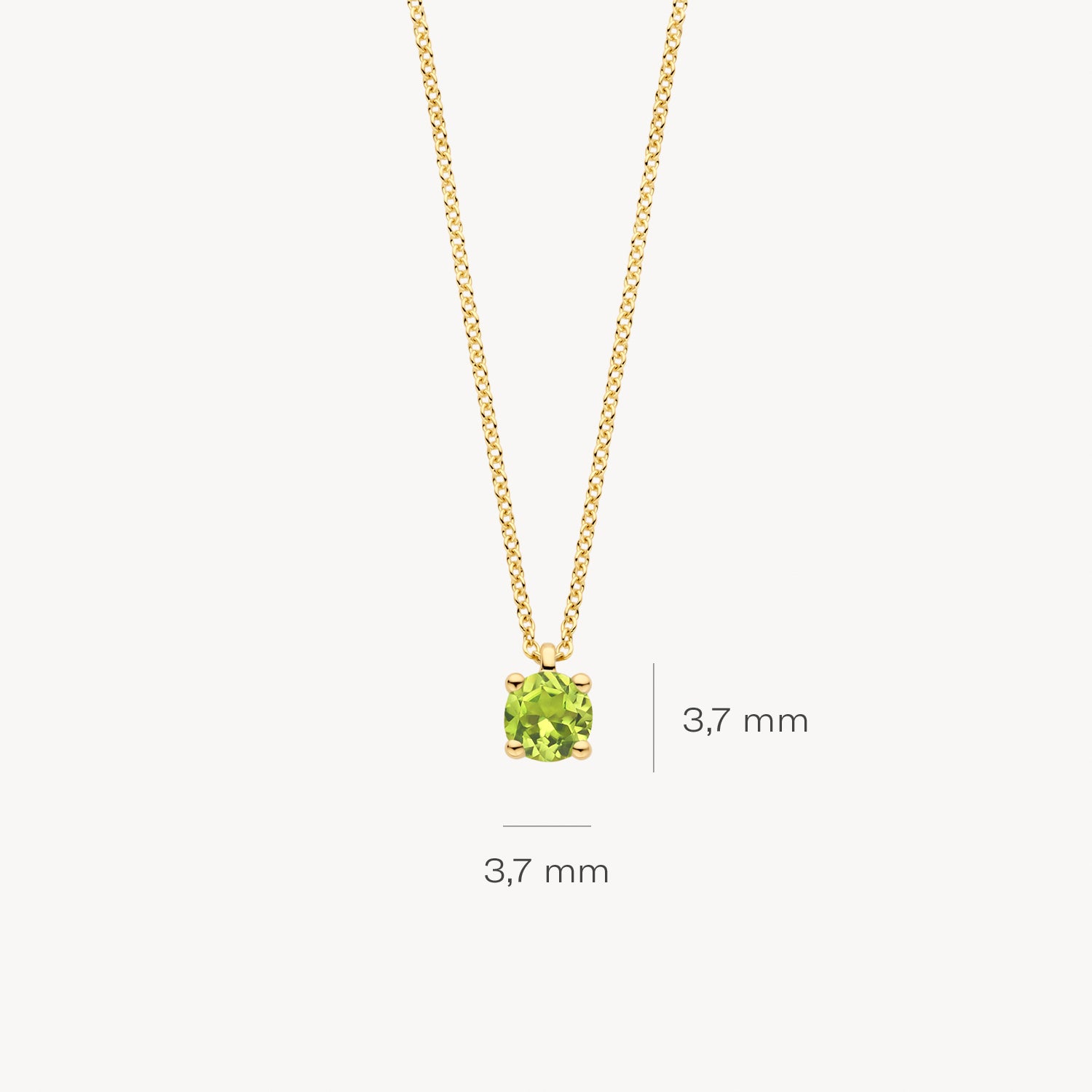 Necklace (August) 3200YGP - 14k Yellow gold with Peridot