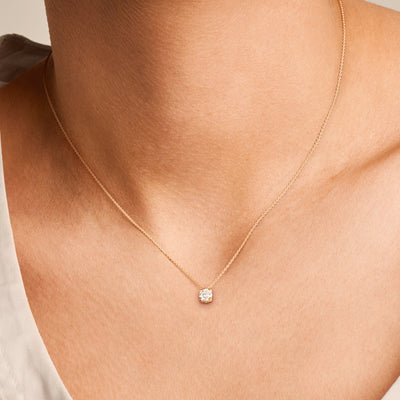 Collier pendentif diamant de laboratoire en or 14 carats