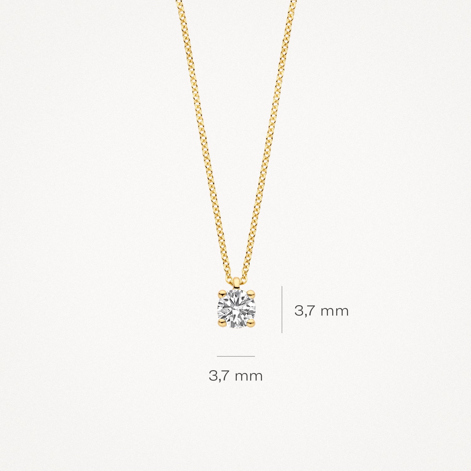 Collier (Avril) 3200YLG - Or jaune 14k avec des diamants de laboratoire