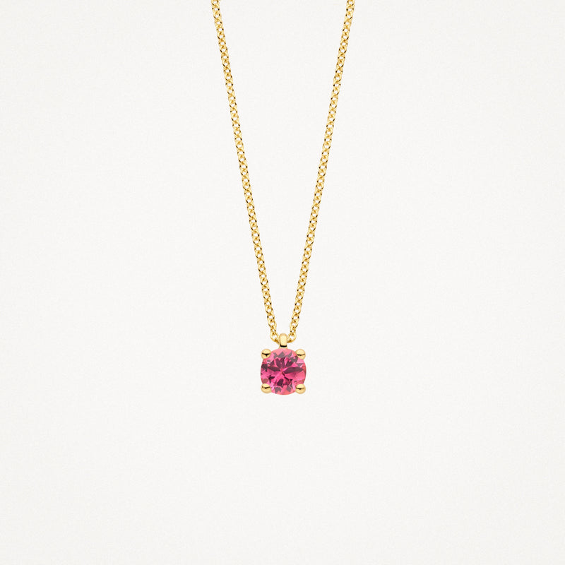 Collier (Octobre) 3200YPT - Or jaune 14k avec Rose Tourmaline