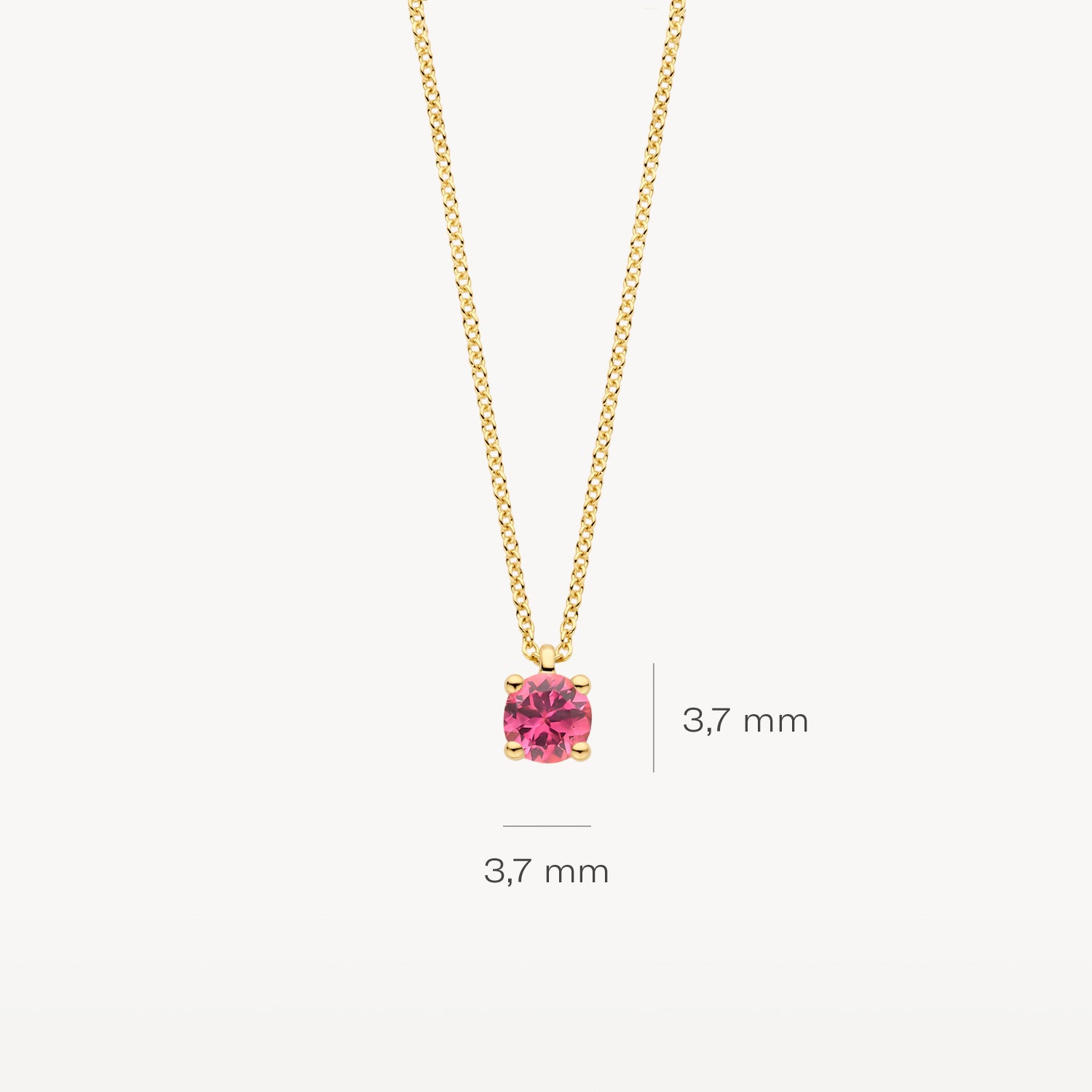 Collier 3200YPT - Or jaune 14k avec Rose Tourmaline