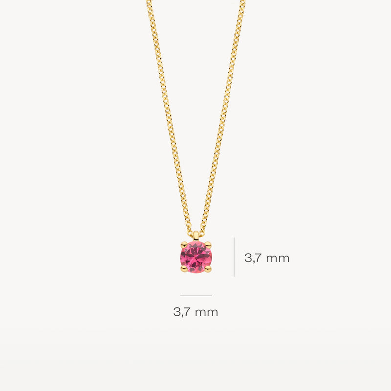 Collier (Octobre) 3200YPT - Or jaune 14k avec Rose Tourmaline