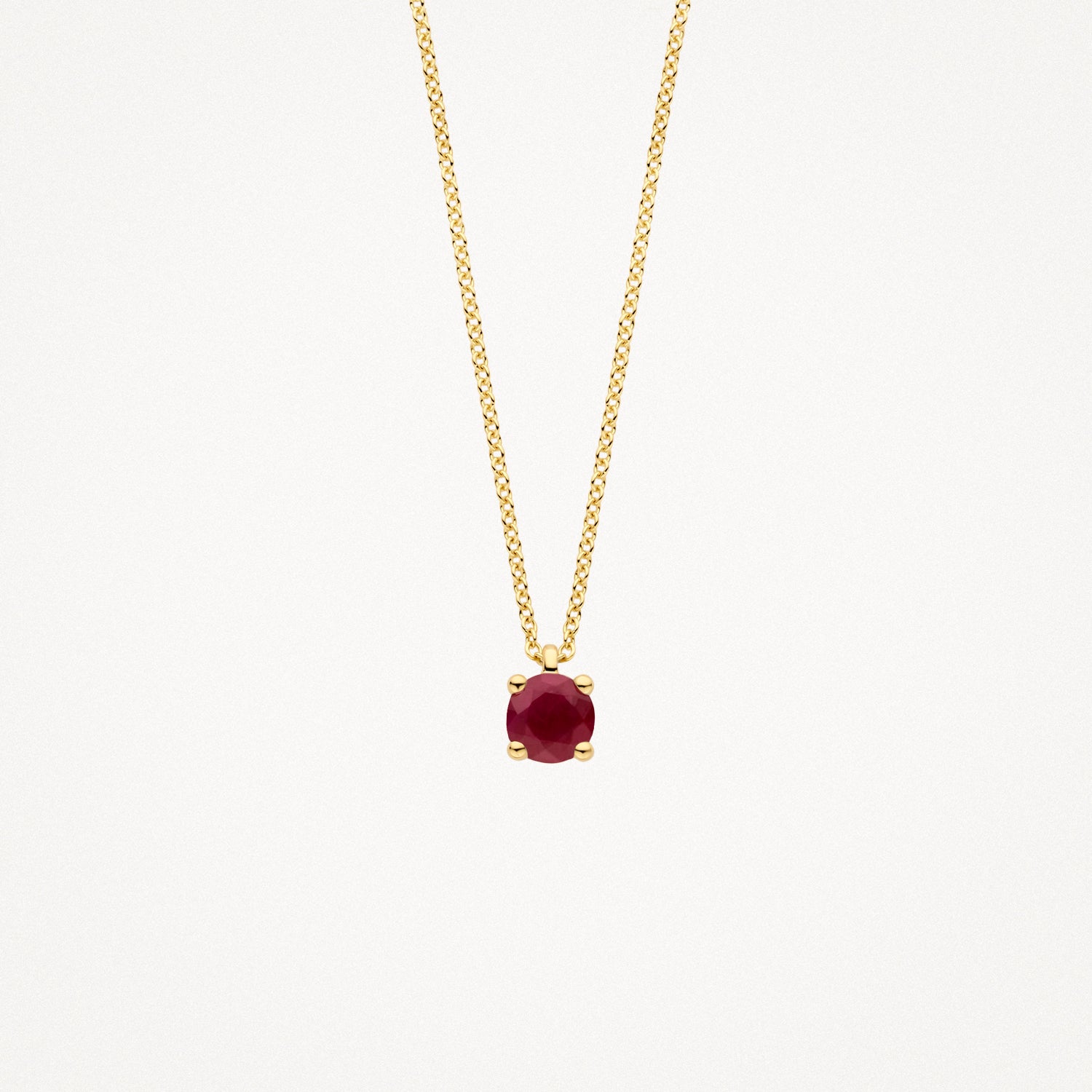 Necklace (July) 3200YRU - 14k Yellow gold with Ruby