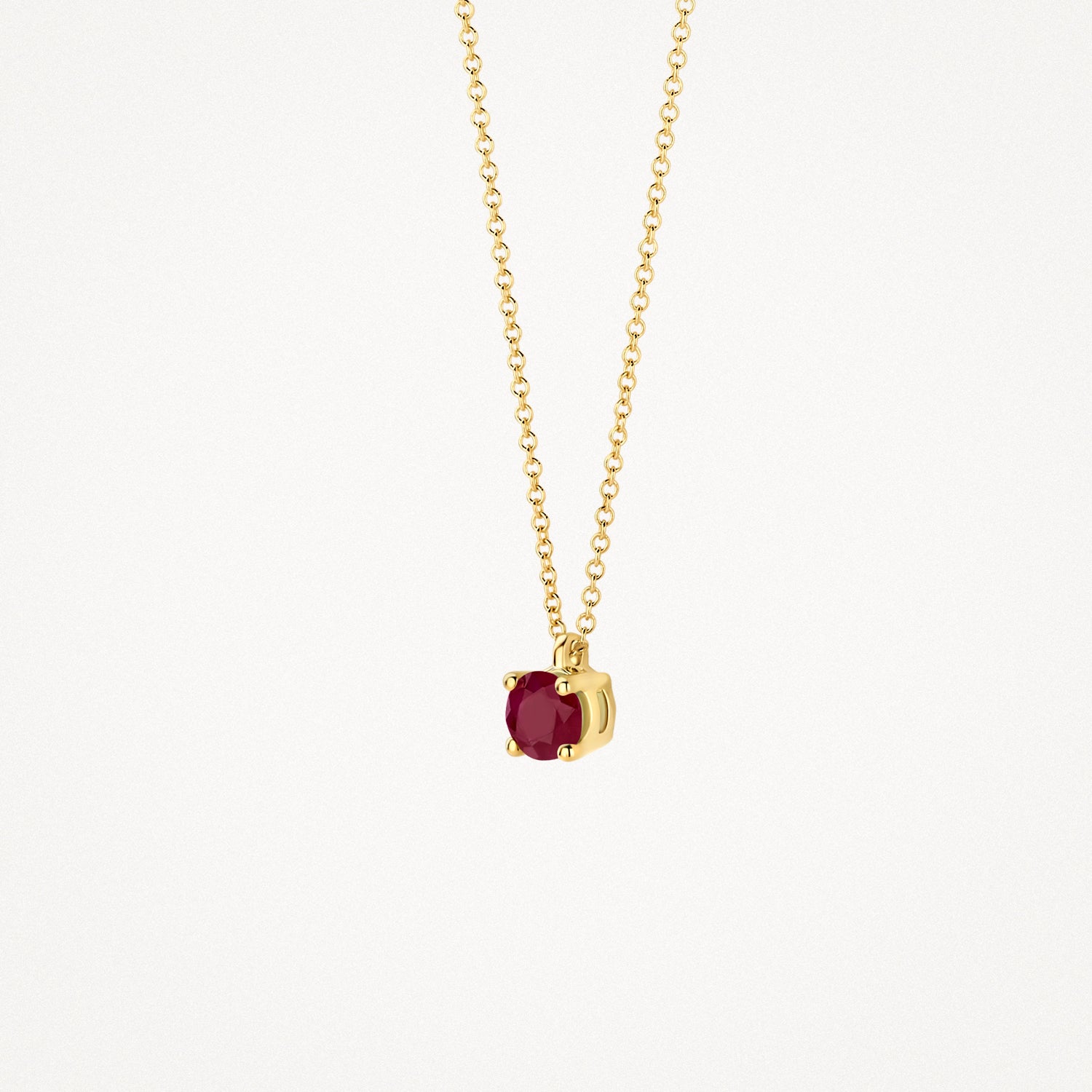 Necklace (July) 3200YRU - 14k Yellow gold with Ruby