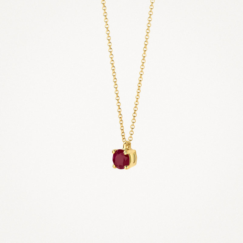 Necklace (July) 3200YRU - 14k Yellow gold with Ruby