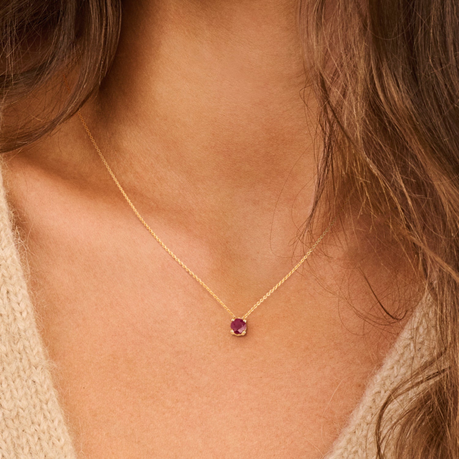 Ketting met Hanger Robijn 14k goud