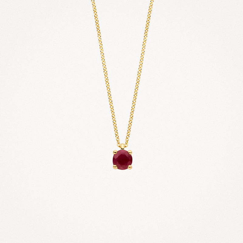 Necklace (July) 3200YRU - 14k Yellow gold with Ruby