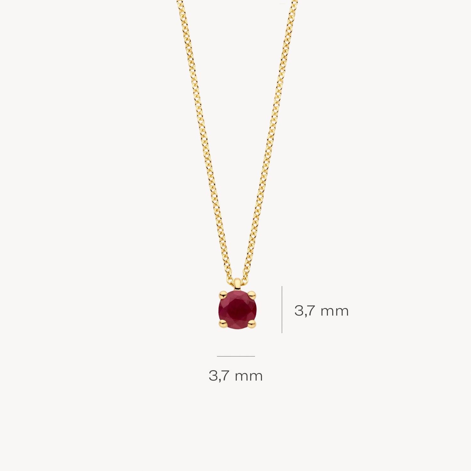 Necklace (July) 3200YRU - 14k Yellow gold with Ruby