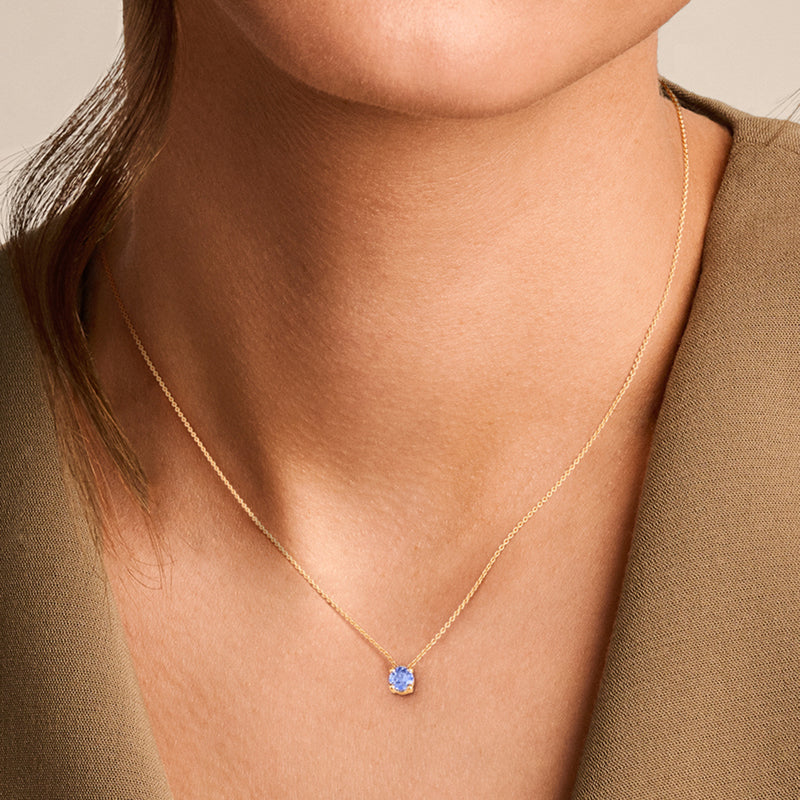 Collier pendentif tanzanite en or 14 carats