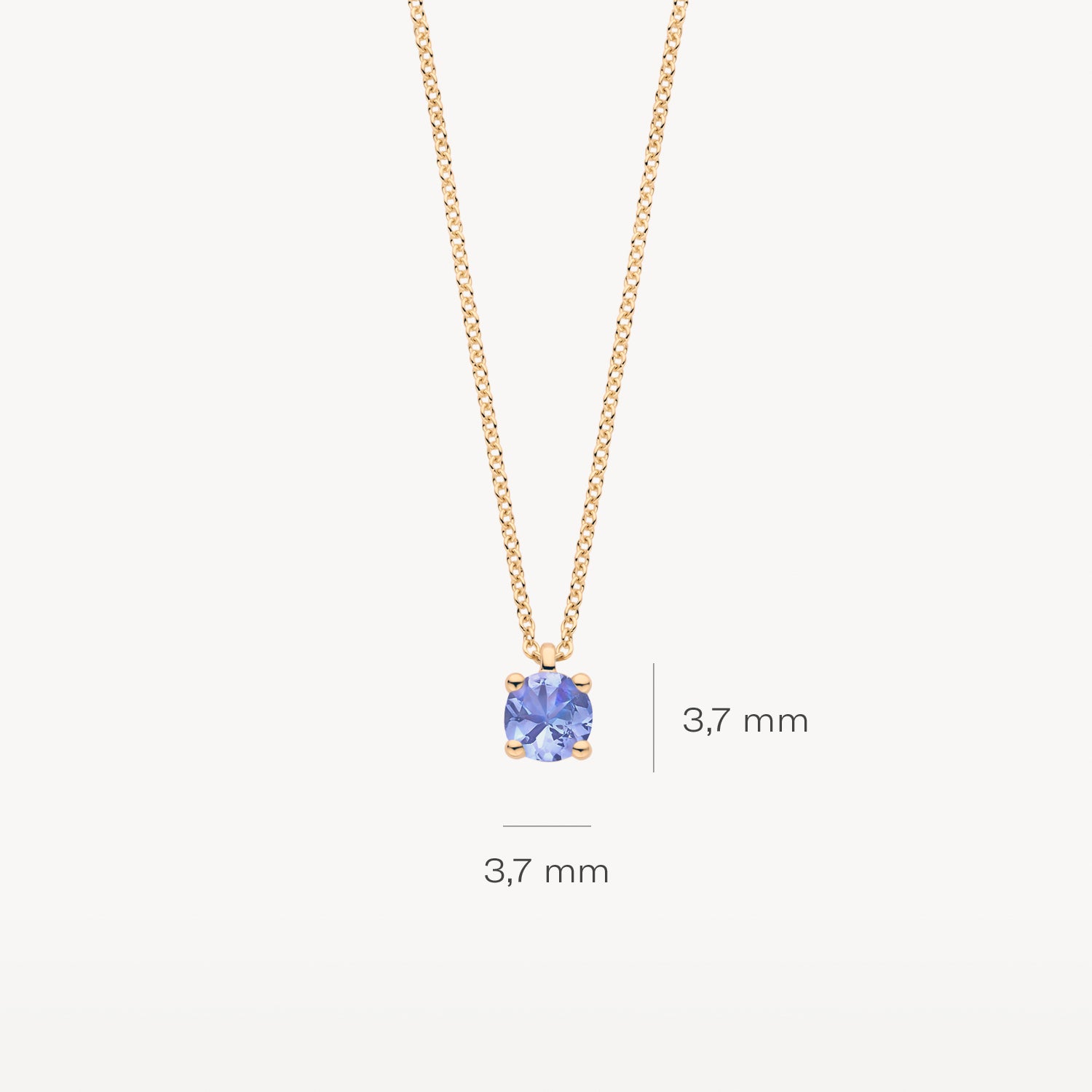 Necklace (December) 3200YTZ - 14k Yellow gold with Tanzanite