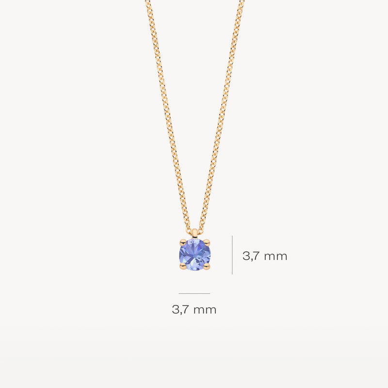 Collier (Décembre) 3200YTZ - Or jaune 14k avec Tanzanite