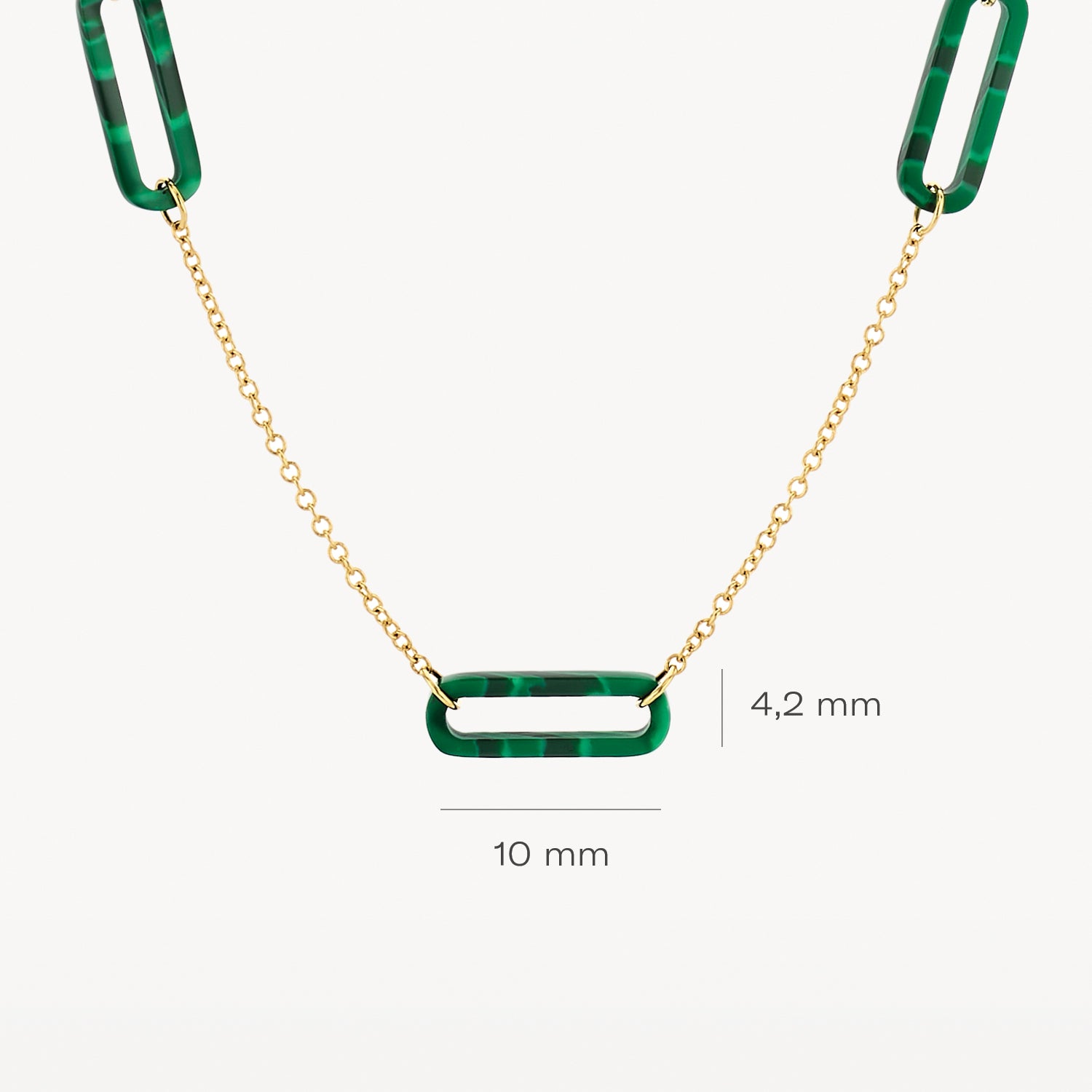 Necklace 3204YMA - 14k Gold with Malachite