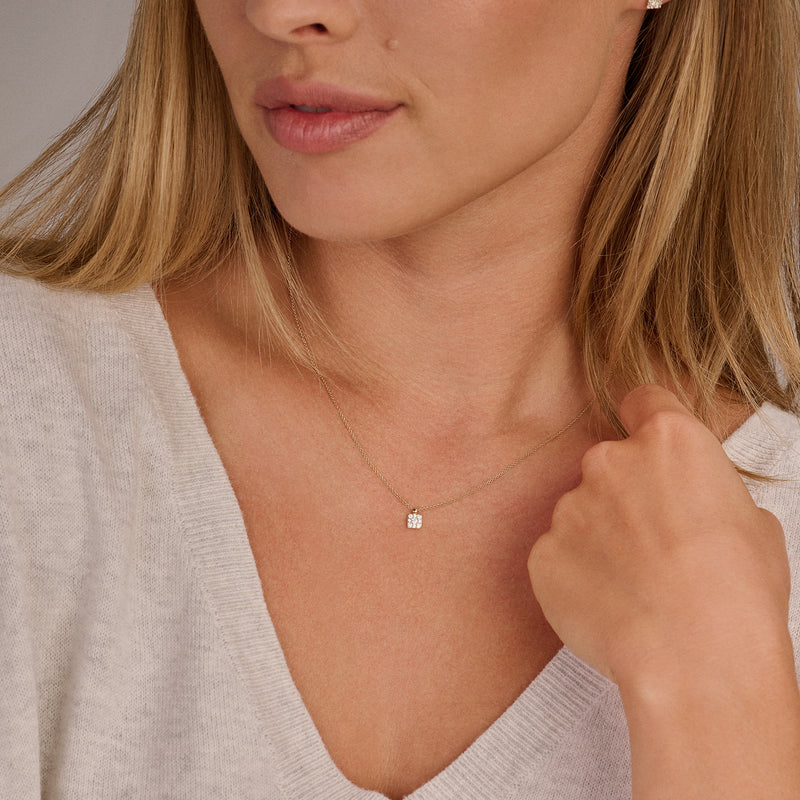Necklace 3205YZI - 14k Gold with Zirconia