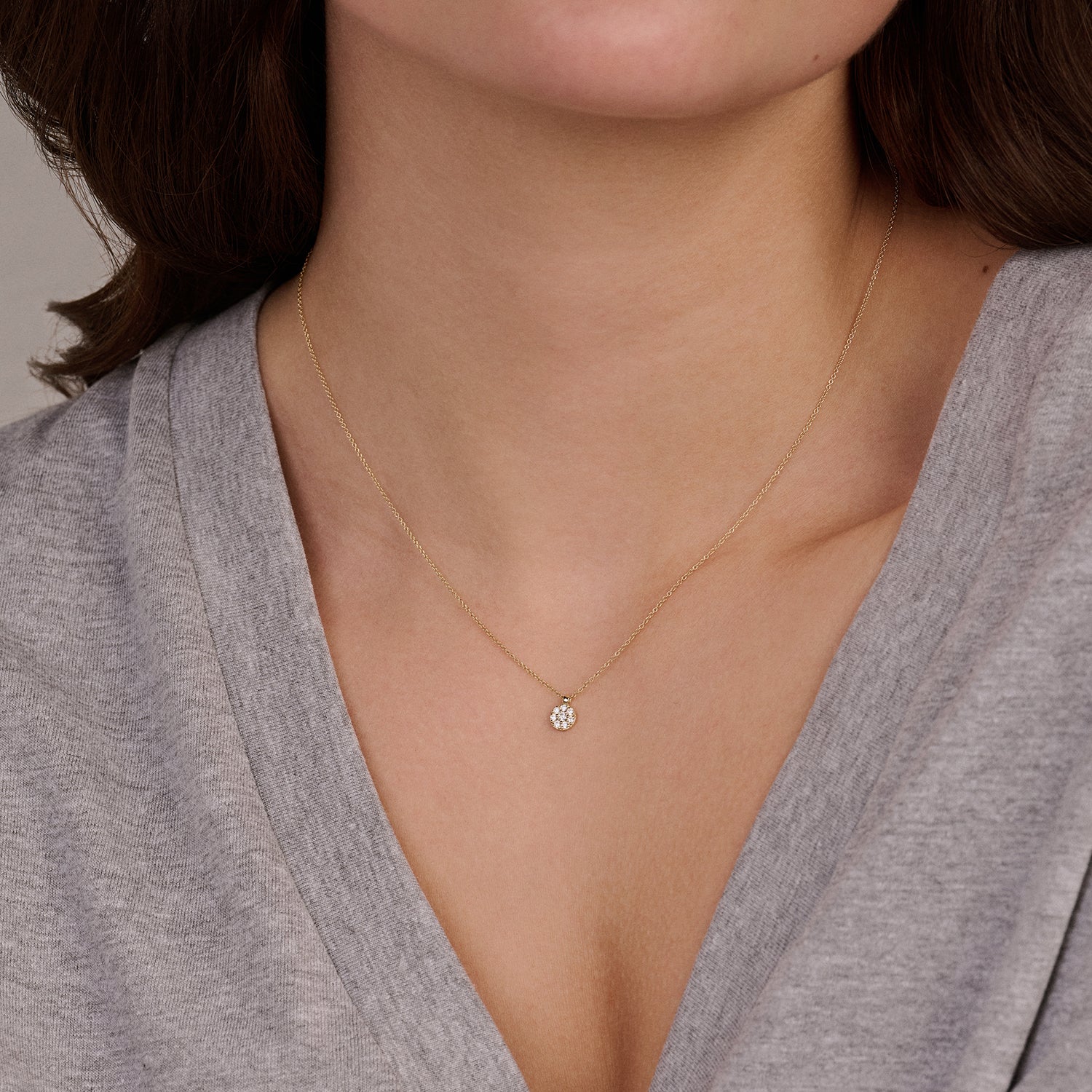 Necklace 3206YZI - 14k Gold with Zirconia