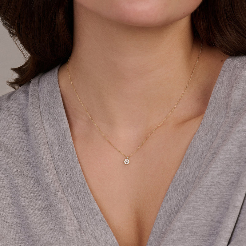 Necklace 3206YZI - 14k Gold with Zirconia