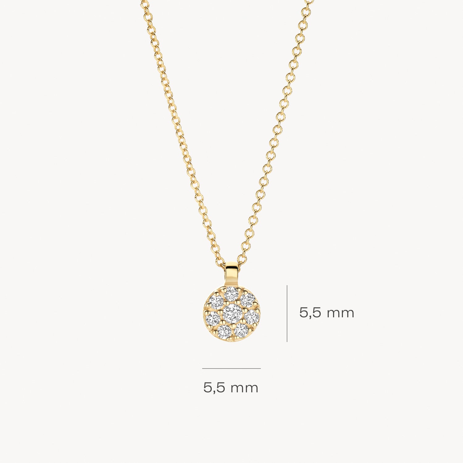 Necklace 3206YZI - 14k Gold with Zirconia