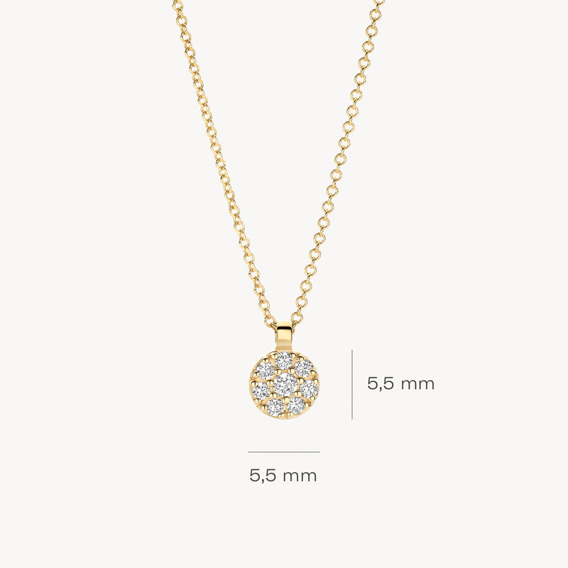 Necklace 3206YZI - 14k Gold with Zirconia